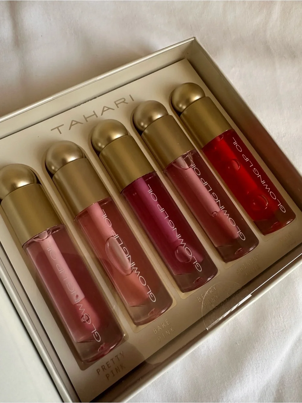 Tahari Lip Oil Set - Pink, Rose, Berry & Red Shades